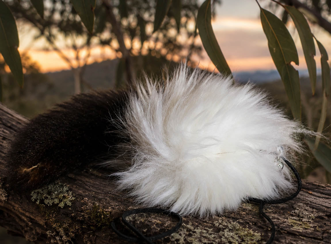 Hollow Hopper Sheepskin with a NZ Possum Tail